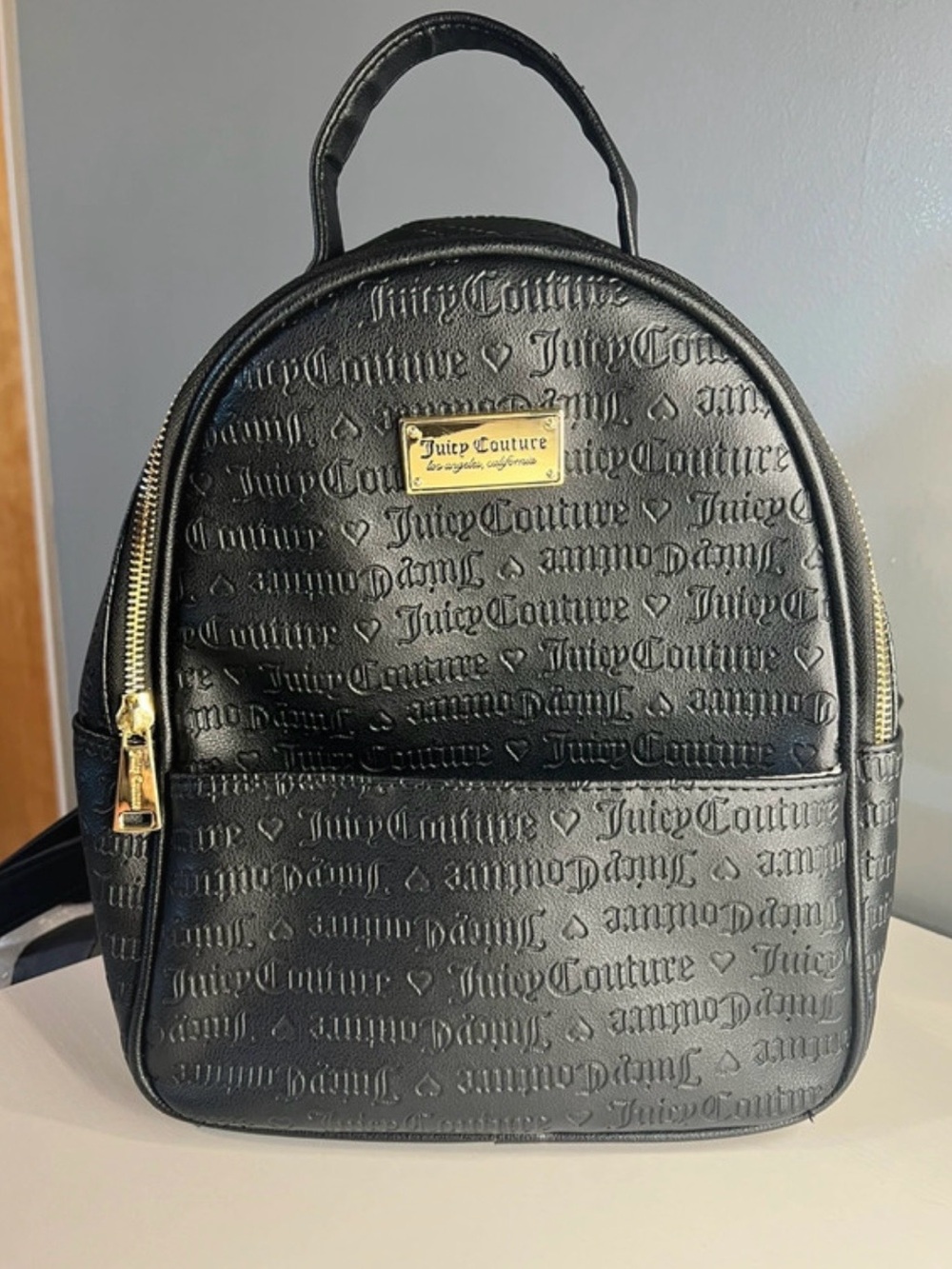 Juicy Couture Black Embossed Mini Backpack